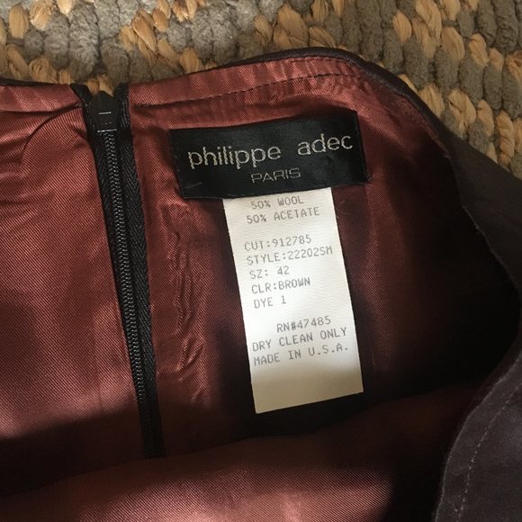 Philippe Adec | Brown Mini Pencil Skirt (42) - Picture 3 of 4